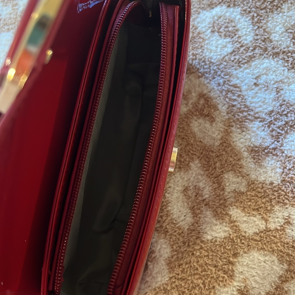 90s Faux Patent Leather Red Shoulder Bag - Picture 6 of 6